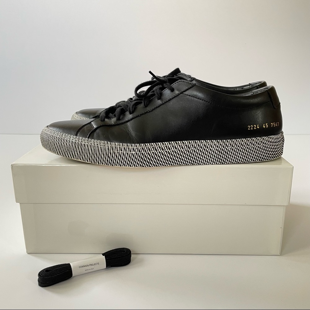 Mens Common Projects - Achilles Low Moire Sole Black